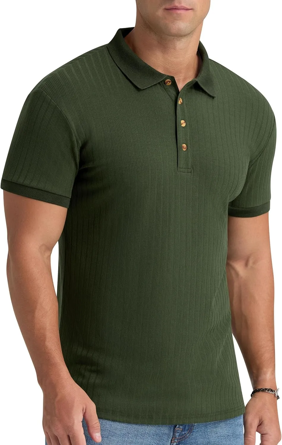 Aimeilgot Mens Polo Shirts Short Sleeve Casual Retro Summer T-Shirts Soft Knitted Classic Polo Tees