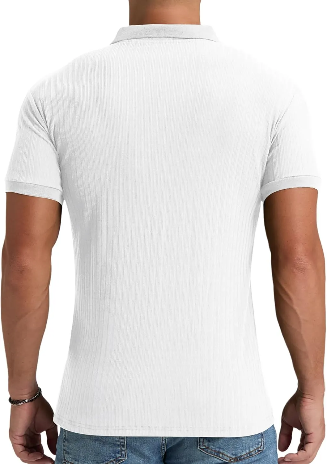 Aimeilgot Mens Polo Shirts Short Sleeve Casual Retro Summer T-Shirts Soft Knitted Classic Polo Tees