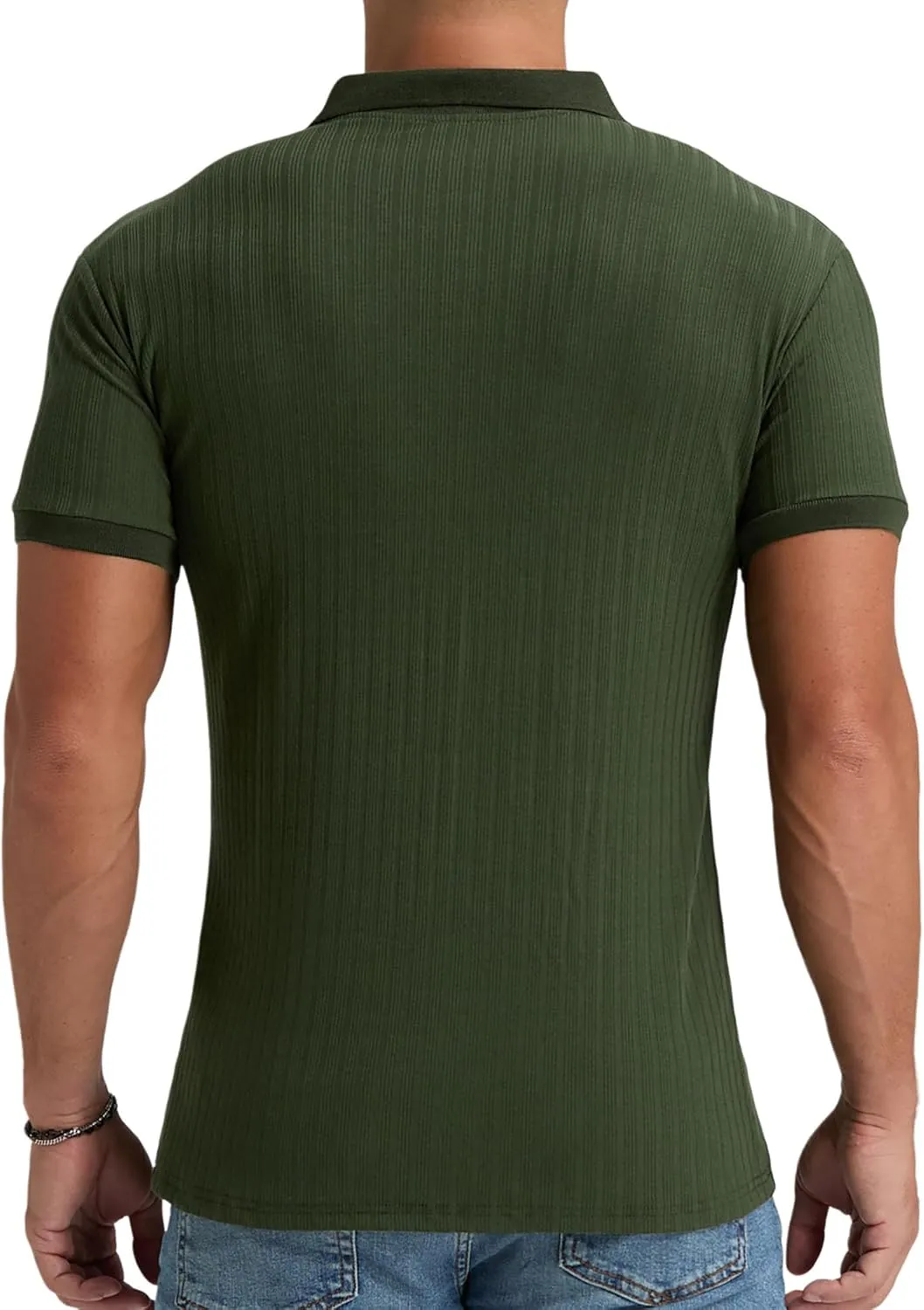 Aimeilgot Mens Polo Shirts Short Sleeve Casual Retro Summer T-Shirts Soft Knitted Classic Polo Tees
