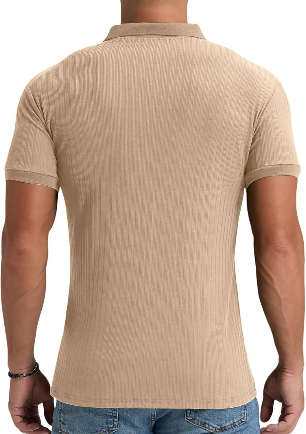 Aimeilgot Mens Polo Shirts Short Sleeve Casual Retro Summer T-Shirts Soft Knitted Classic Polo Tees