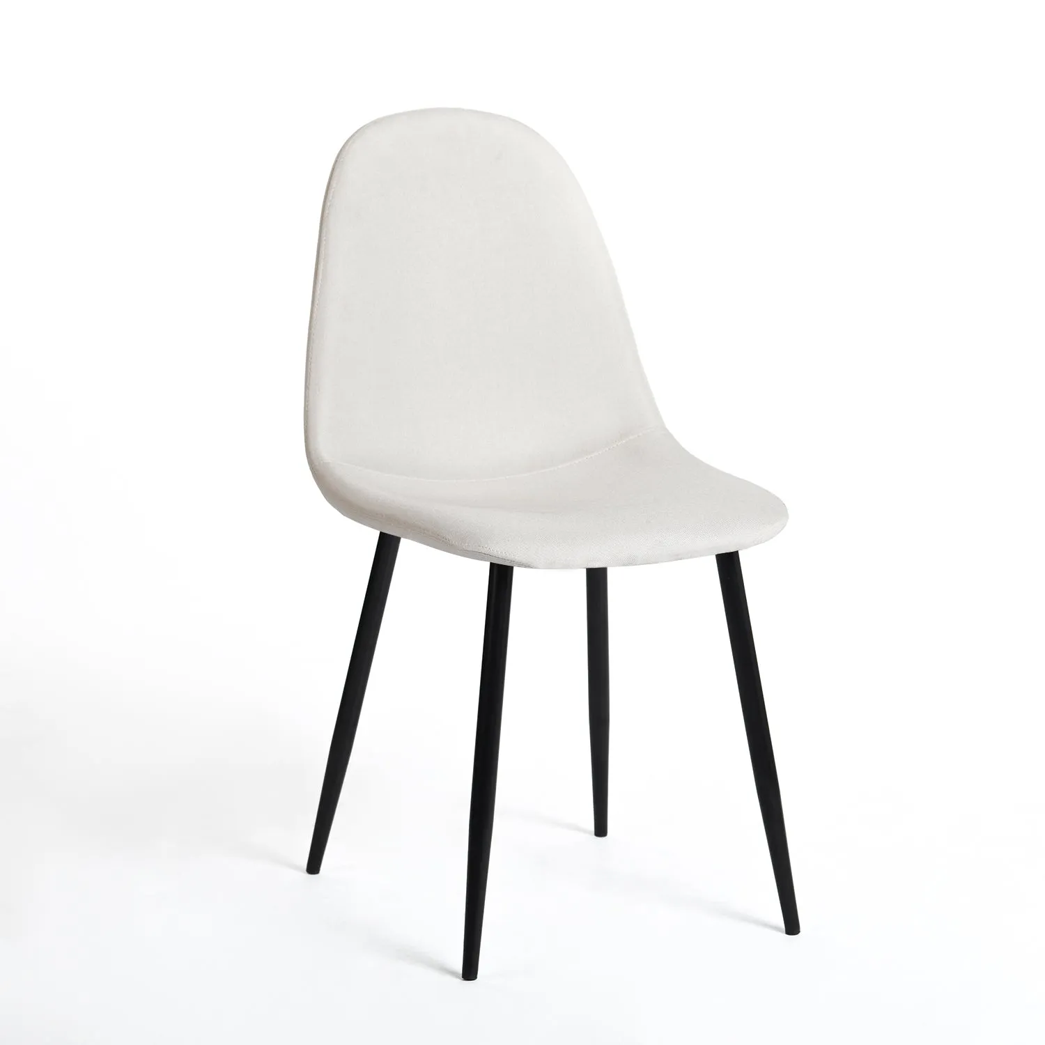 Beige Fabric Upholstered Side Dining Chairs (Set of 4) - Homy Casa