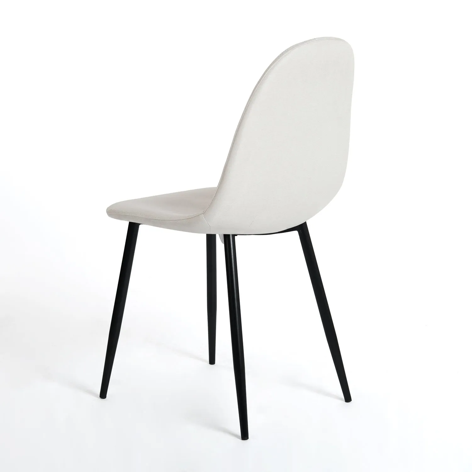 Beige Fabric Upholstered Side Dining Chairs (Set of 4) - Homy Casa