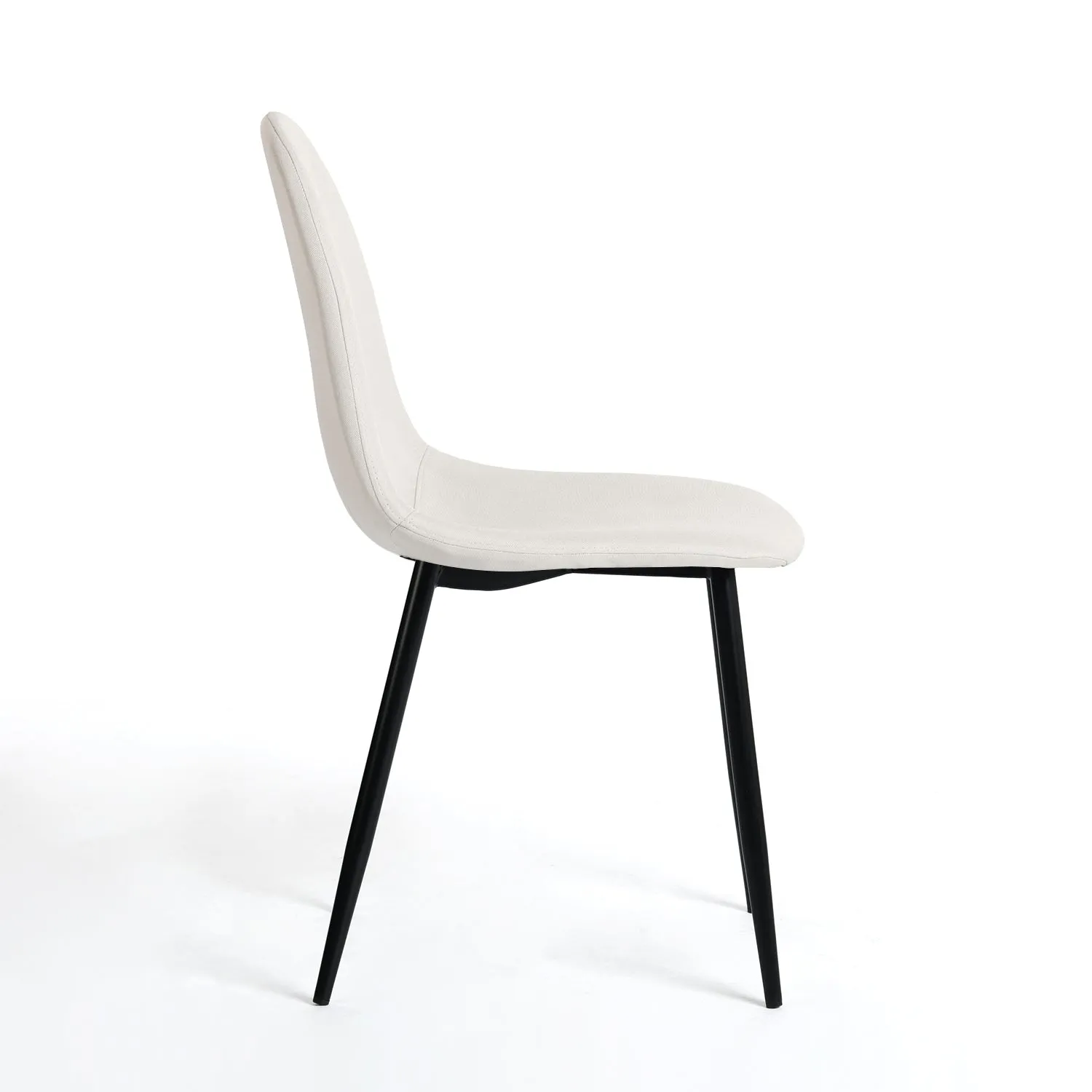 Beige Fabric Upholstered Side Dining Chairs (Set of 4) - Homy Casa