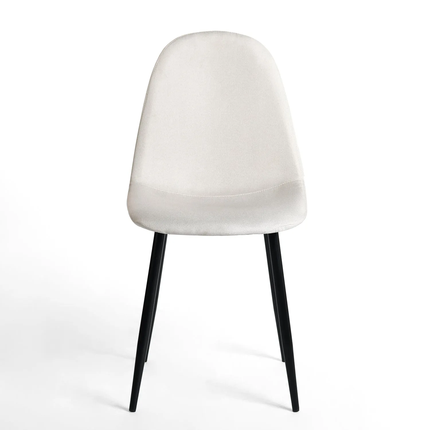 Beige Fabric Upholstered Side Dining Chairs (Set of 4) - Homy Casa