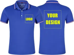 Custom Polo Shirts for Men Women Personalized T-Shirt with Logo Text Photo Mercerized Cotton Short Sleeves