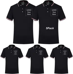 Custom Polo Shirts for Men Women Personalized T-Shirt with Logo Text Photo Mercerized Cotton Short Sleeves