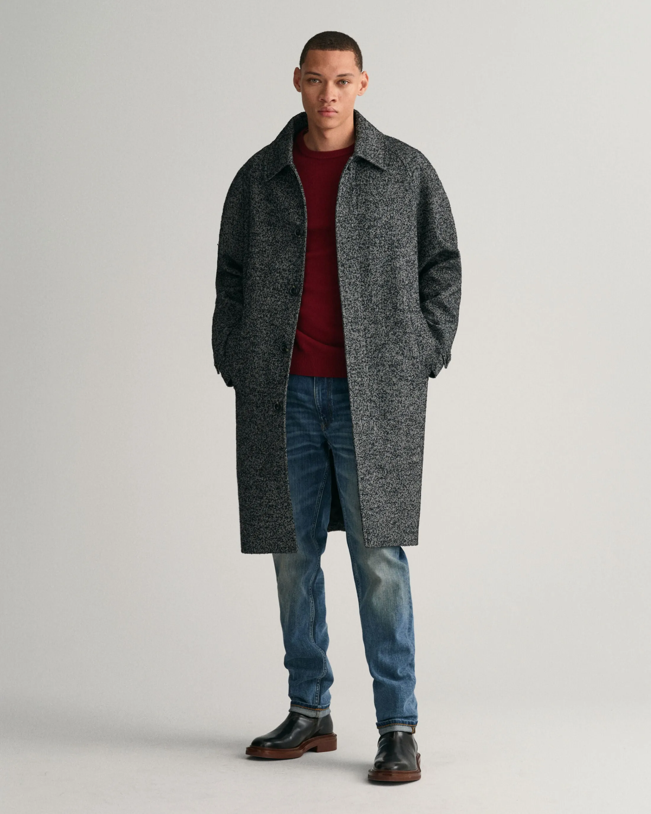 GANT - Superfine Lambswool C-Neck Sweater, Port Red