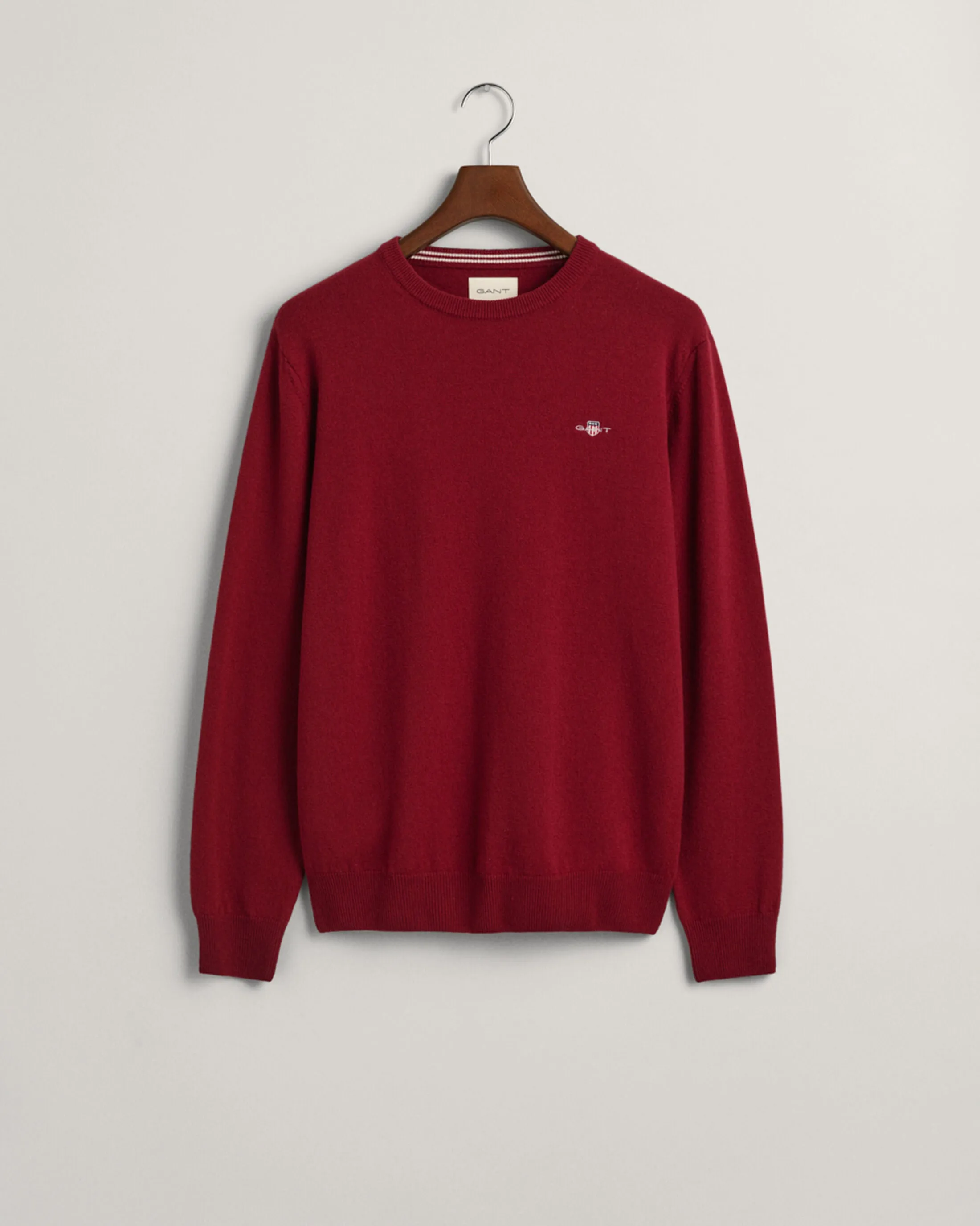 GANT - Superfine Lambswool C-Neck Sweater, Port Red