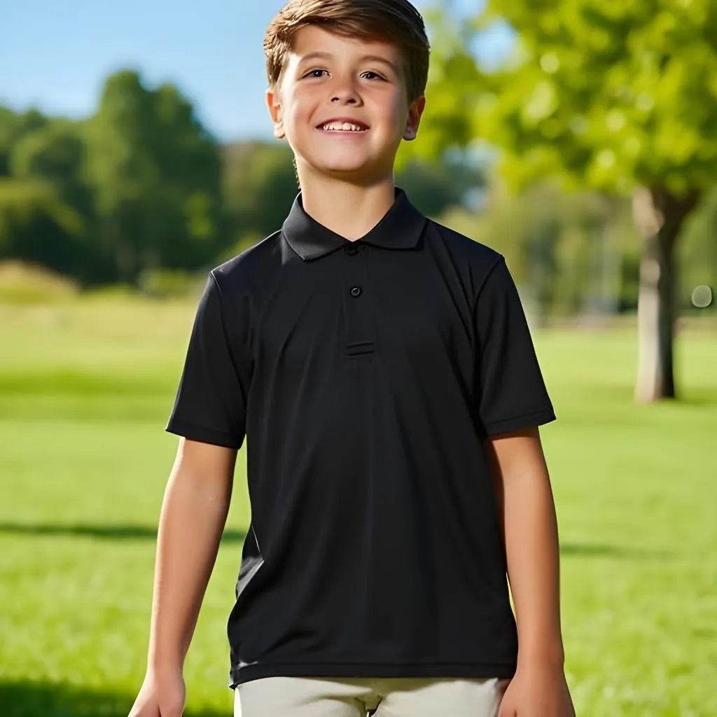 INGEAR Boys Golf Polo Short Sleeve Shirts Performance Active Wear Polo for Tennis and Casual Wear Versatile Boys Polo Shirts
