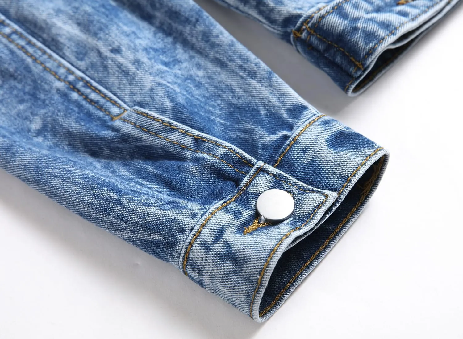 LZLER Men's Denim Jackets Distressed Destroyed Classic Vintage Slim Fit Ripped 2024 Fashion Trendy Trucker Jean Jackets