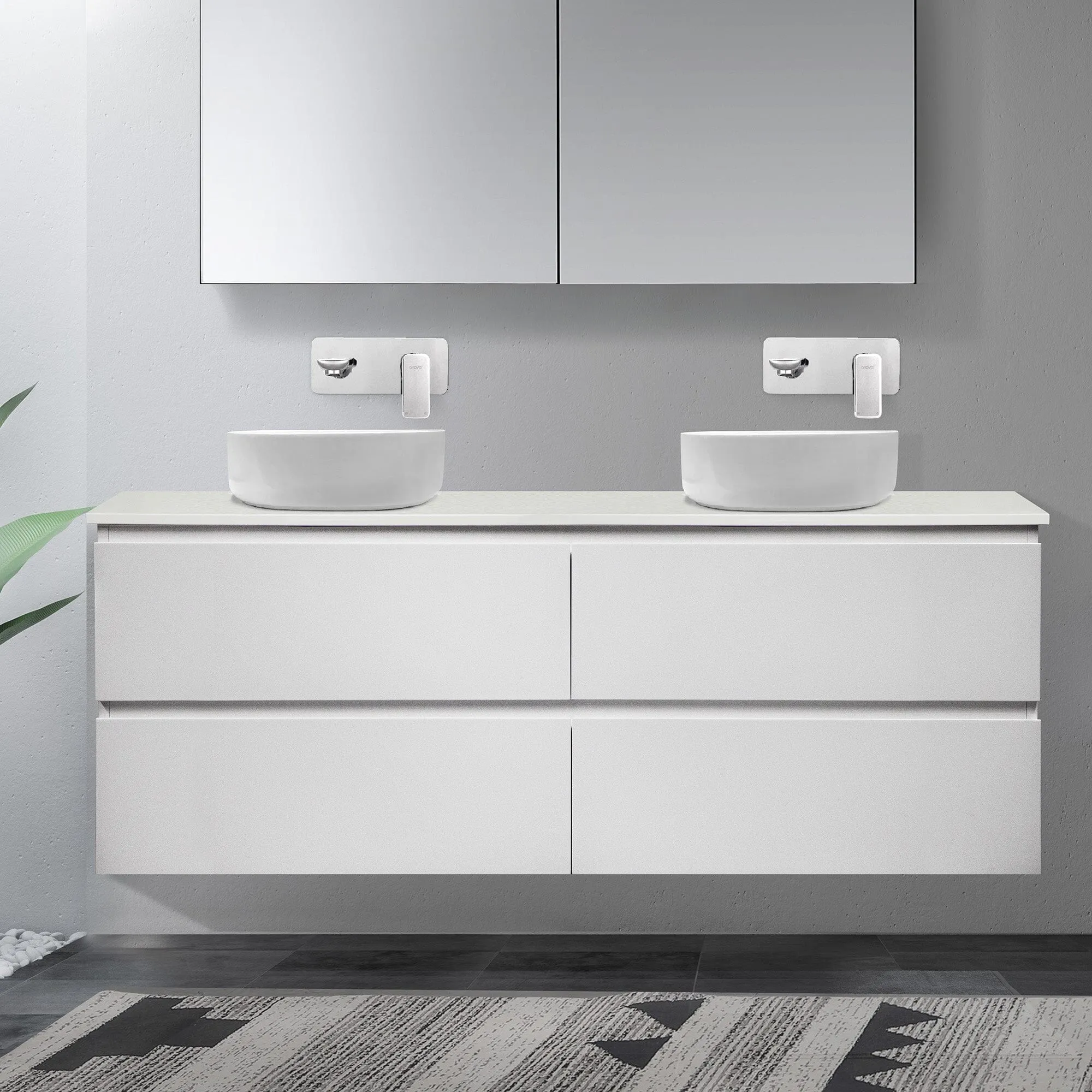 Mia 1500mm Wall Hung Vanity   Luxe Stone Top