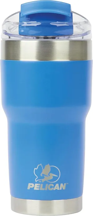 Pelican Hydration Pelican Traveler 22 oz Vacuum Insulated Tumbler - Stainless Steel Double Wall Travel with Dual Lid, Powder Coated Insulated Coffee Mug For Hot Cold Drinks, Azure