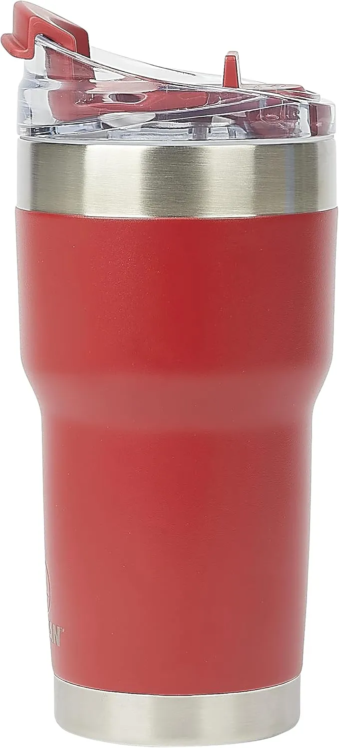Pelican Hydration Pelican Traveler 22 oz Vacuum Insulated Tumbler - Stainless Steel Double Wall Travel with Dual Lid, Powder Coated Insulated Coffee Mug For Hot Cold Drinks, Brick