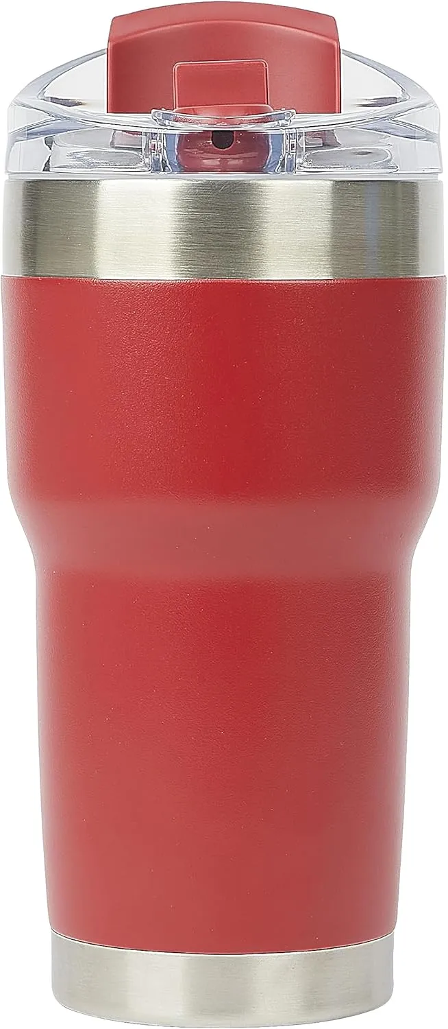 Pelican Hydration Pelican Traveler 22 oz Vacuum Insulated Tumbler - Stainless Steel Double Wall Travel with Dual Lid, Powder Coated Insulated Coffee Mug For Hot Cold Drinks, Brick