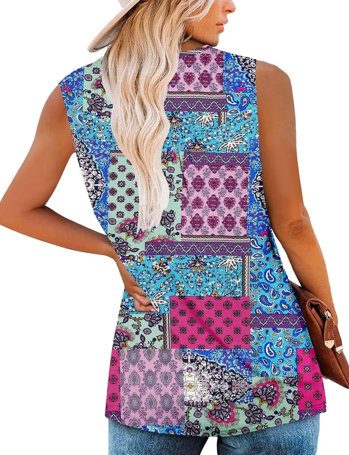 ROSELINLIN Womens Tank Tops and Short Sleeve Floral Summer Tops