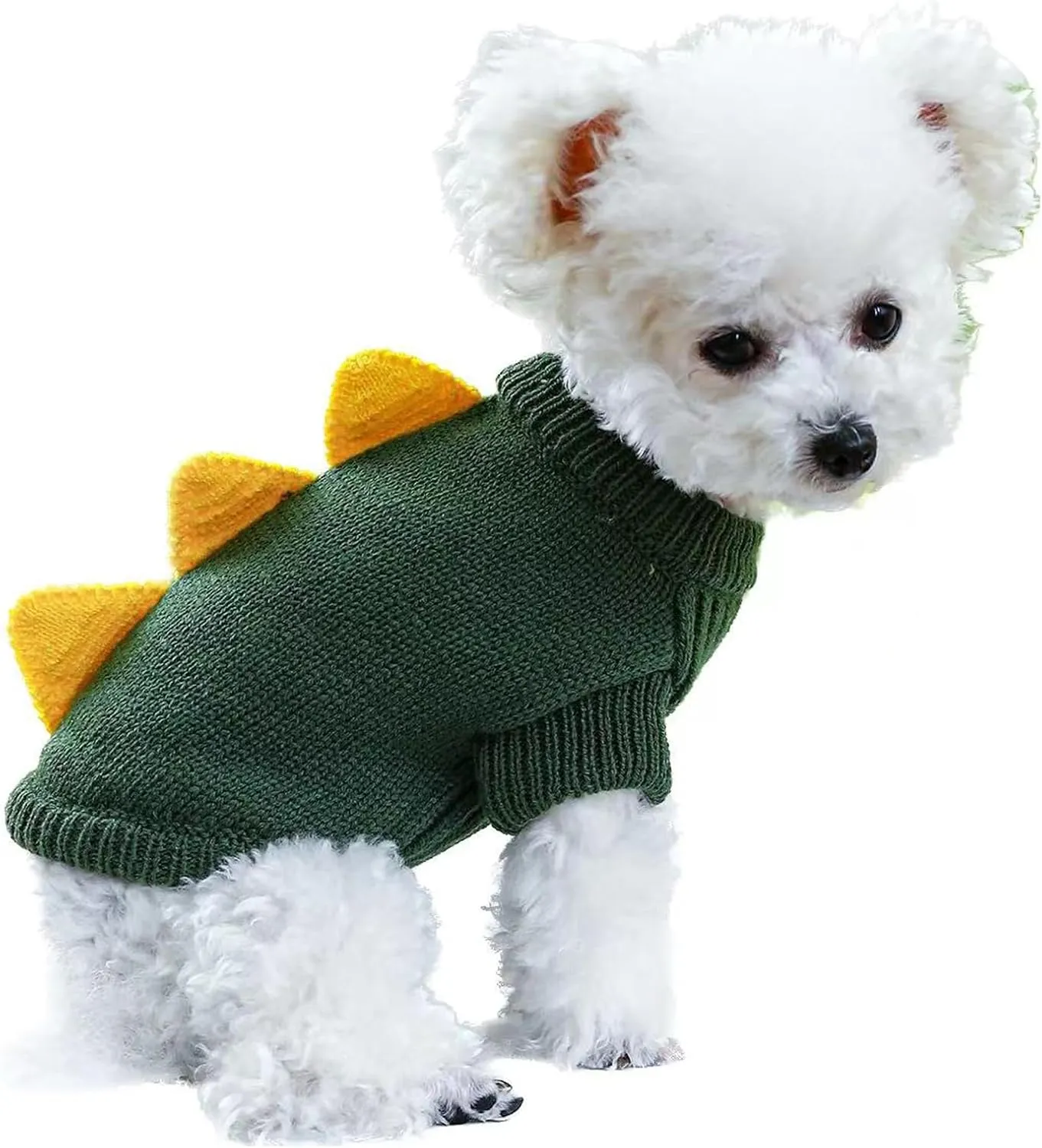 Small Dog Sweaters Cute Dinosaur Pullover Sweater Winter Comfortable Soft Clothes for Small Dogs Boy Girl Cat Cold Weather Warm Knitwear Sweatshirt Christmas Pet Puppy Kitten Shirts