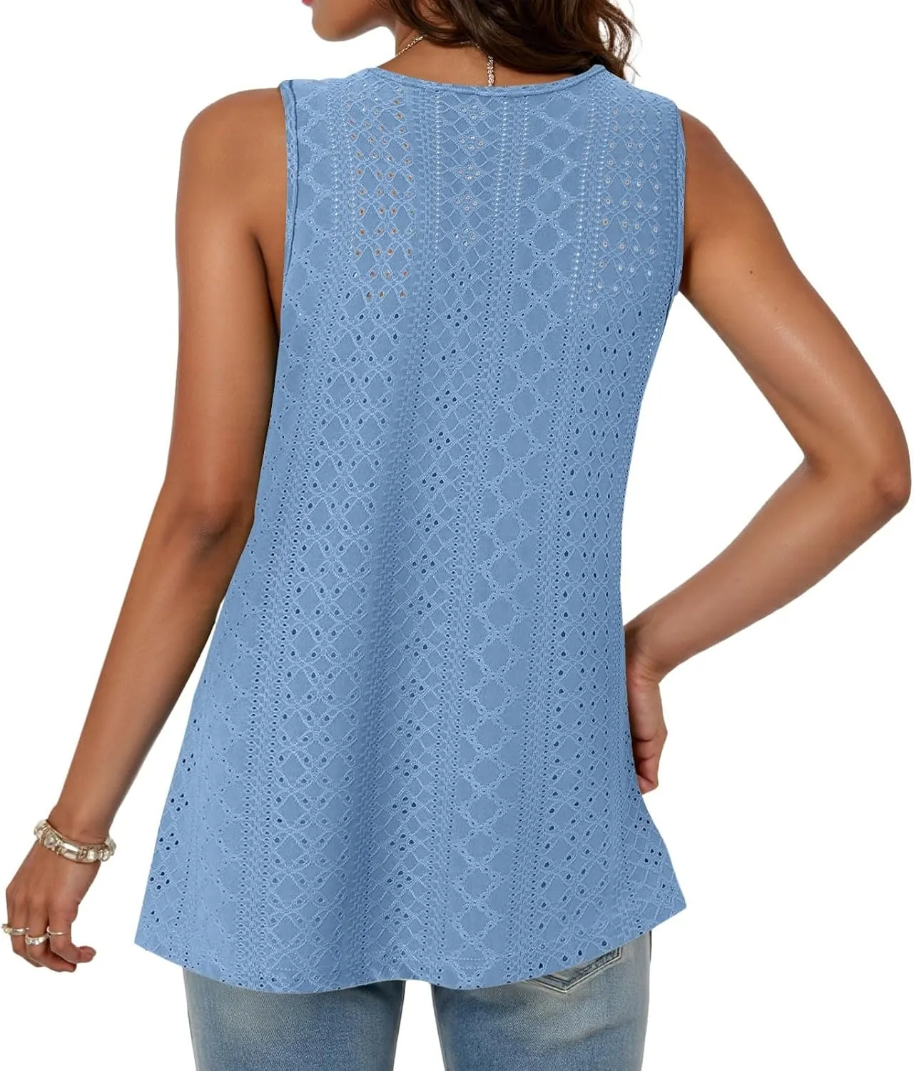Tank Top for Women 2025 Flowy Peplum Tops for Women Dressy Sleeveless V Neck Babydoll Tank Tops Women