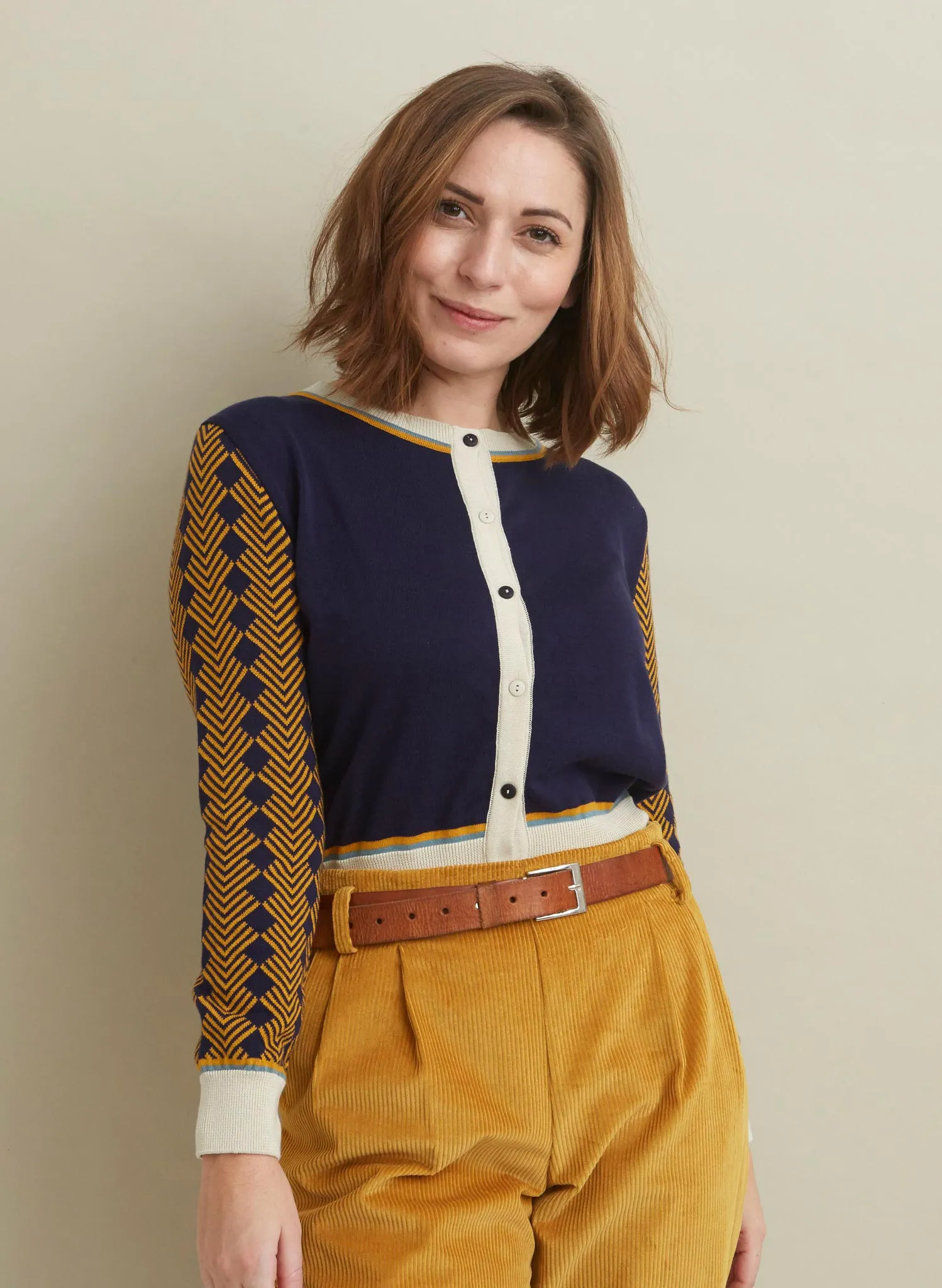 Vera Embroidered Cardigan - Navy Flying Eagle