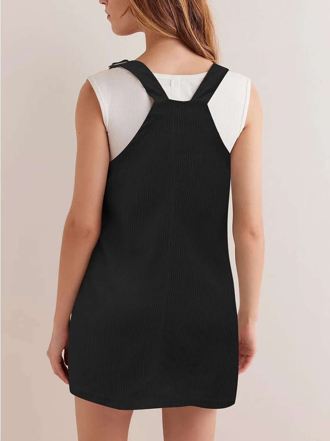 Women's Corduroy Overall Dress Adjustable Strap Jumper Mini Dresses with Pockets Summer Fashion Overalls 2025