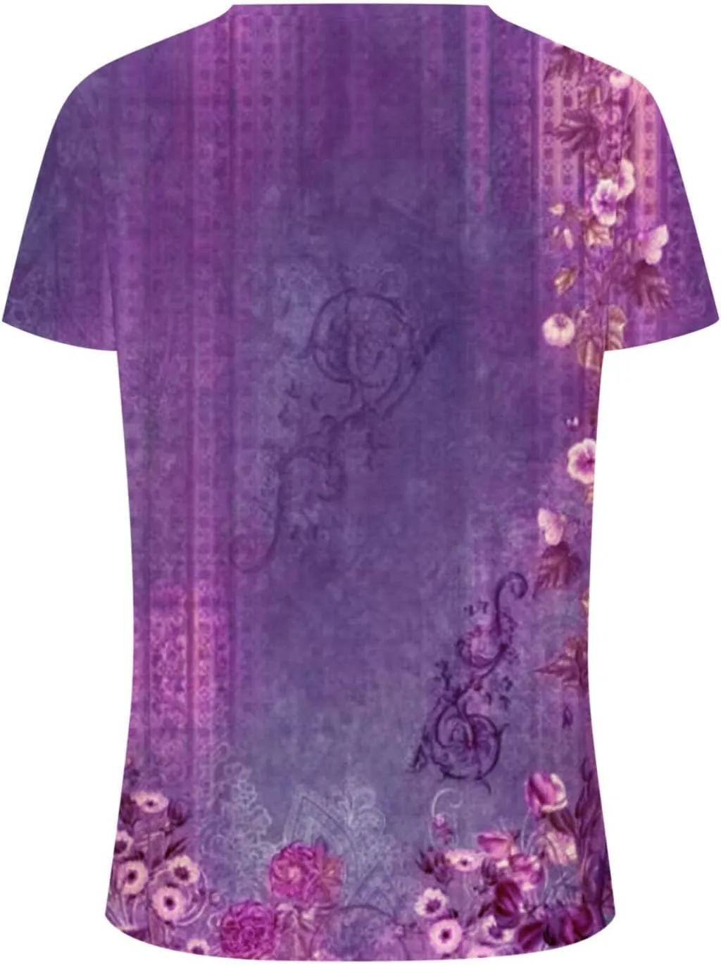 Womens Tops Round Neck Short Sleeve Floral Printed T Shirts 2024 Summer Fashion Basic Boho T Shirts