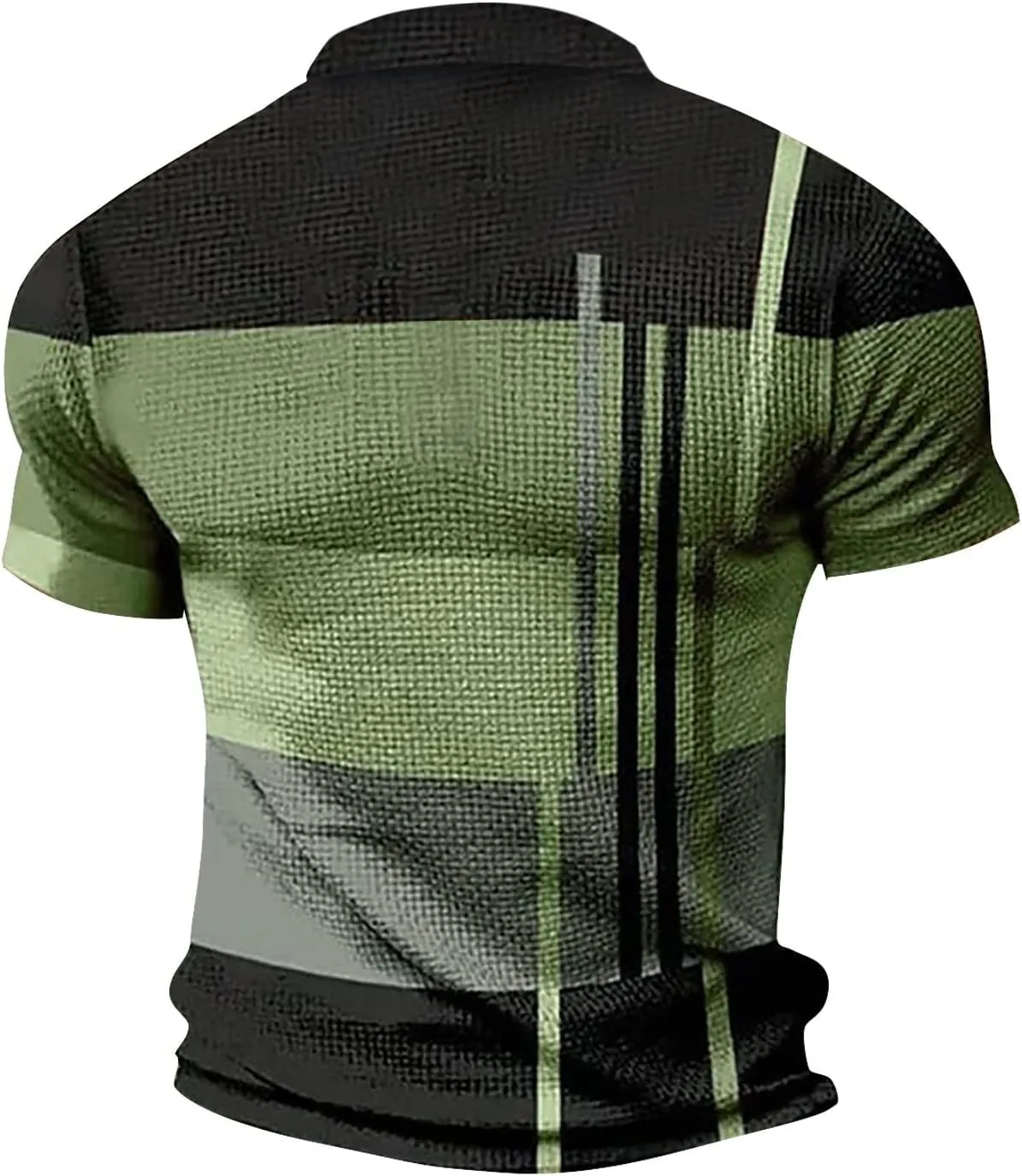 ZYXTIM Men's Short Sleeve Polo Shirt Waffle Knit Button Up Colorblock Stylish Classic Fit Lapel Work Sports Golf Tee Tops